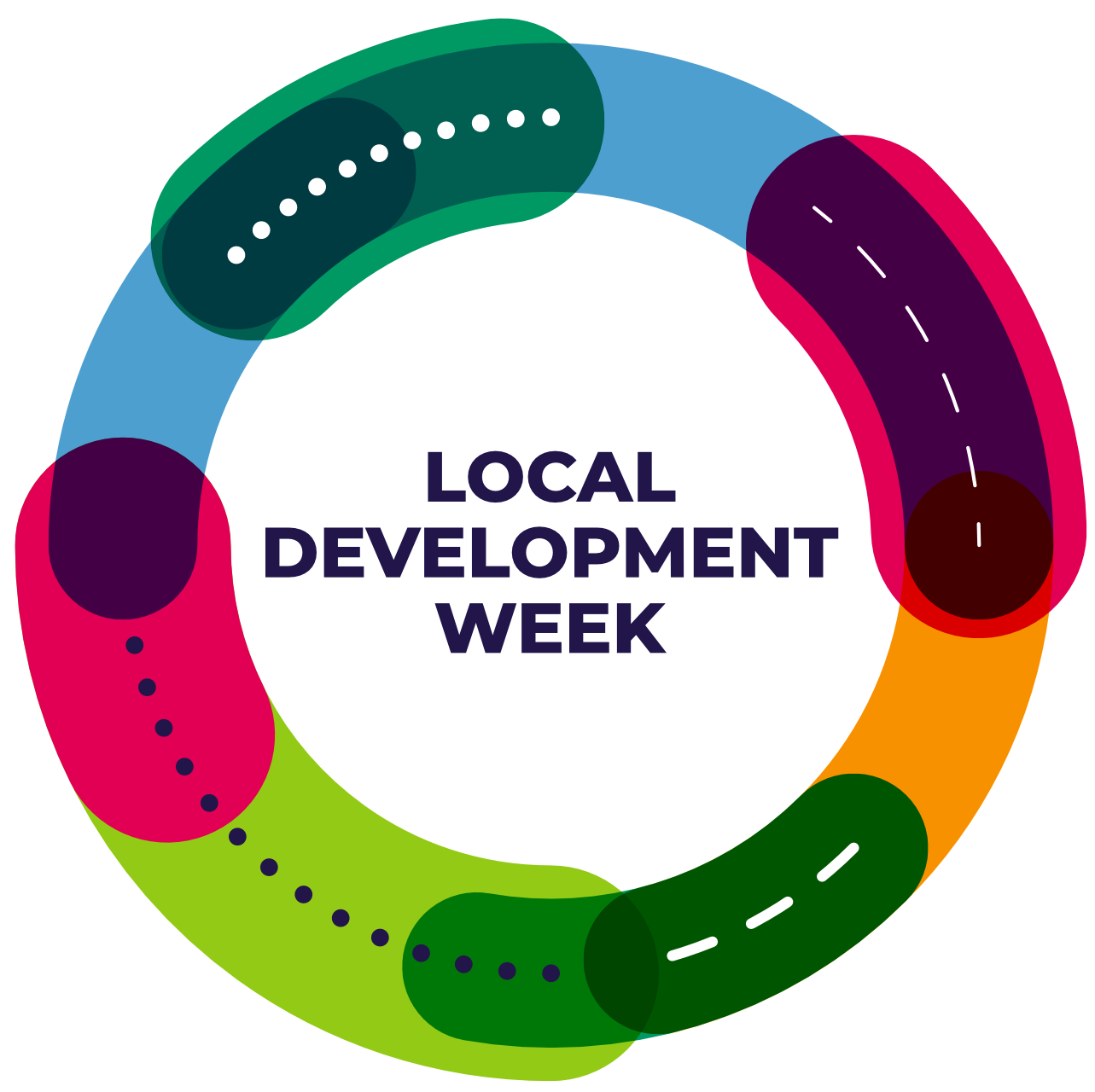 Local Development Week logo featuring colourful interconnecting shapes forming a circular design, with ‘Local Development Week’ in the centre