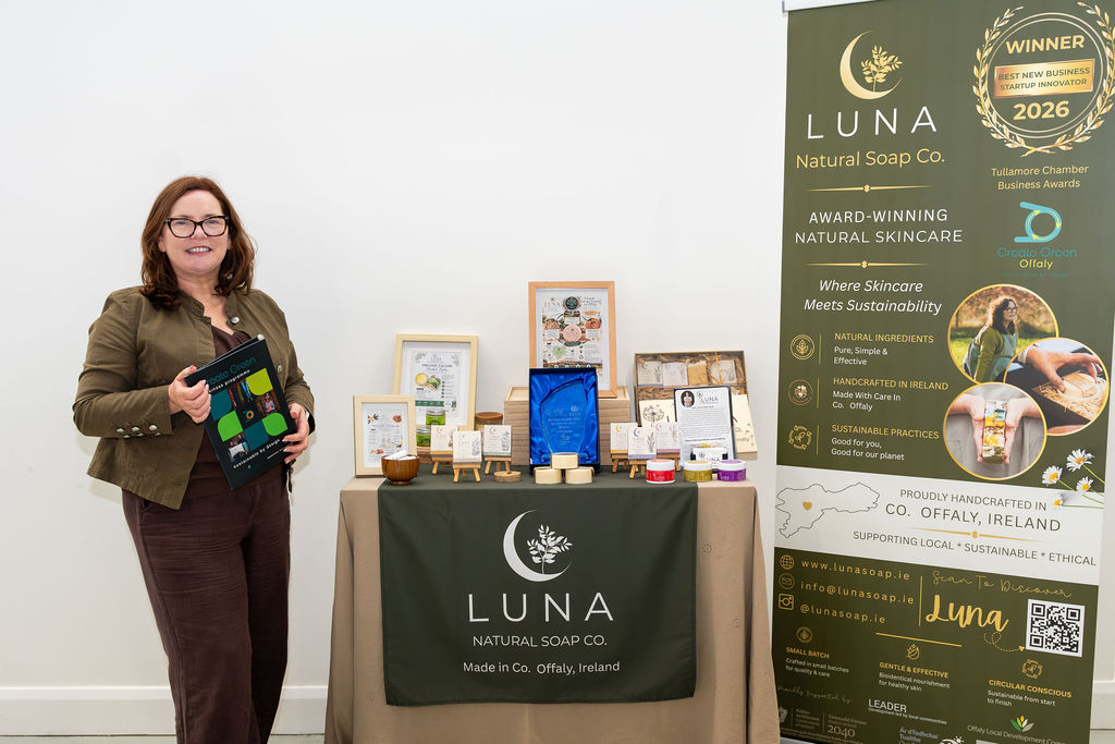 Anne Marie Lawlor of Luna Natural Soap Company with her soap products