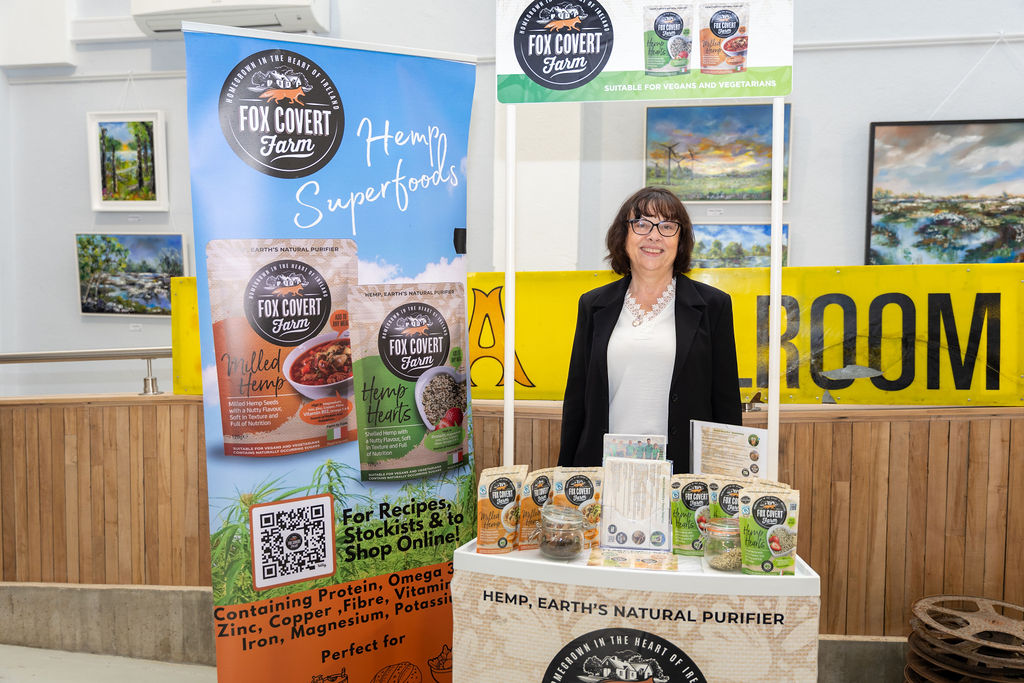 Helen Bracken of Fox Covery Farm with her products