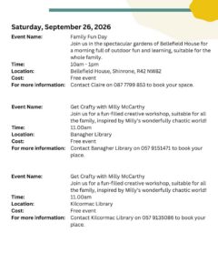 This is a timetable of what is happening with One Book ~ One Community 2026