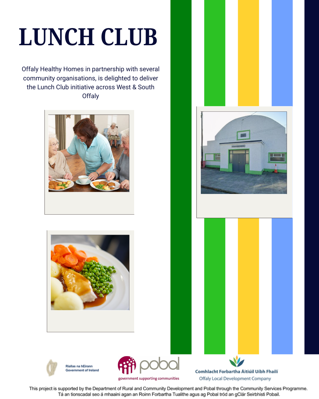this is a poster of the Lunch Club that is happening in Cloghan