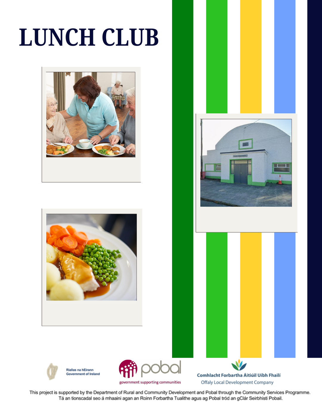 This is a poster of the Lunch Club that is happening in Banagher